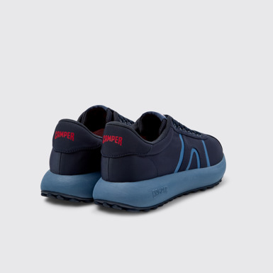 Back view of Pelotas Athens Blue Stitch-Free Sneakers for Men.