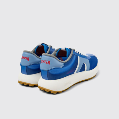 Back view of Pelotas Athens Blue Textile Sneaker for Men
