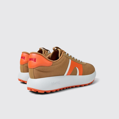 Back view of Pelotas Athens Brown Textile Sneaker for Men