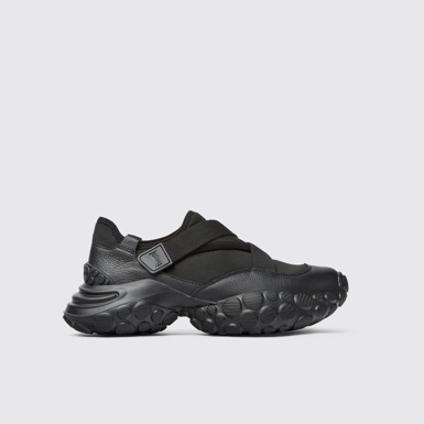 Side view of Pelotas Mars Black Textile/Leather Sneaker for Men