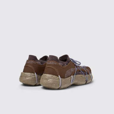 Back view of ROKU Brown/Blue Sneaker for Men