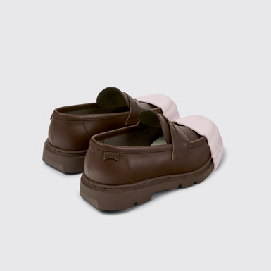 Back view of Junction Brown Leather Moccasins/Nautical Shoes for Men.