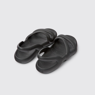 Back view of Kobarah Flat Black EXTRALIGHT Sandals for Men.