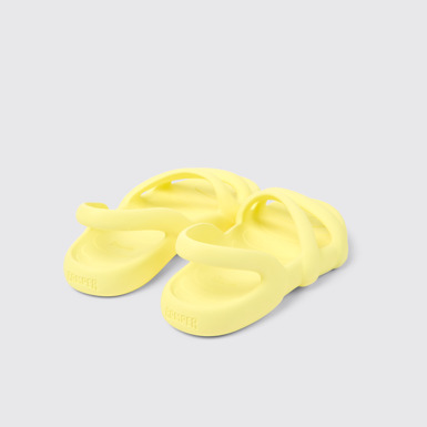 Back view of Kobarah Flat Yellow unisex Sandal