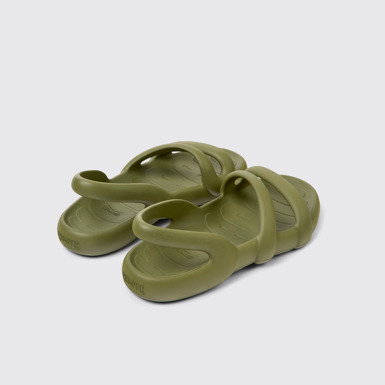 Back view of Kobarah Flat Green unisex Sandal