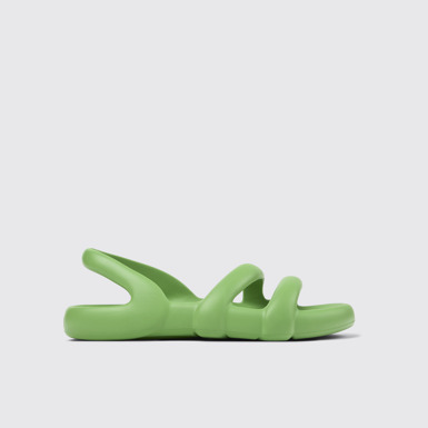 Side view of Kobarah Flat Green unisex Sandal