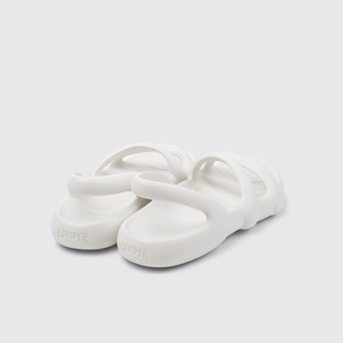 Back view of Kobarah Flat White Sandals.