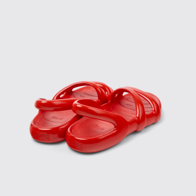 Back view of Kobarah Flat Red Sandal.