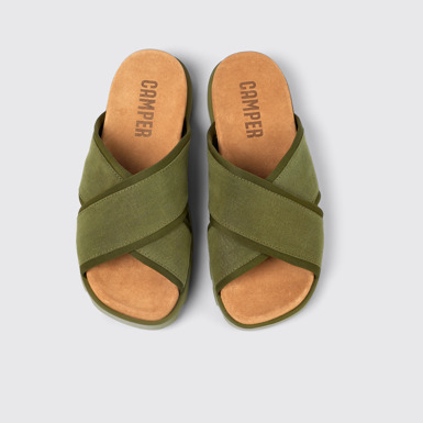 Brutus Sandal 남성 그린 컬러 텍스타일 소재 슬라이드 상품컷