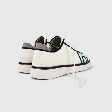 Back view of Runner K21 White Textile Sneaker for Men
