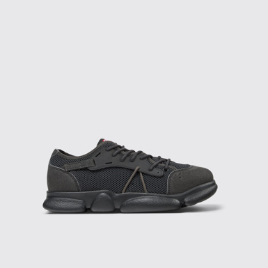 Side view of Karst Sorona® Gray and black Textile Sneaker for Men
