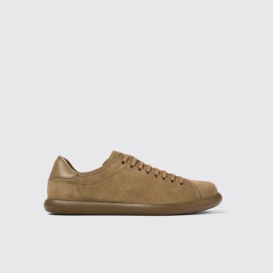 Side view of Pelotas Soller Brown Nubuck & Leather Men's Sneakers.