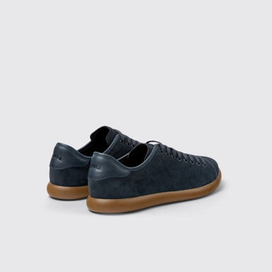Back view of Pelotas Soller Blue Nubuck and Leather Men's Sneakers.