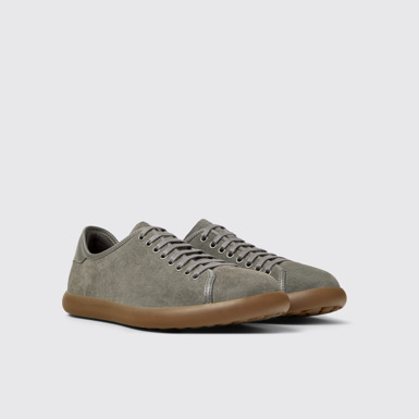 Front view of Pelotas Soller Gray Nubuck and Leather Sneakers for Men.
