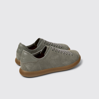 Back view of Pelotas Soller Gray Nubuck and Leather Sneakers for Men.