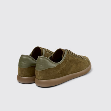 Back view of Pelotas Soller Green Nubuck and Leather Sneakers for Men.
