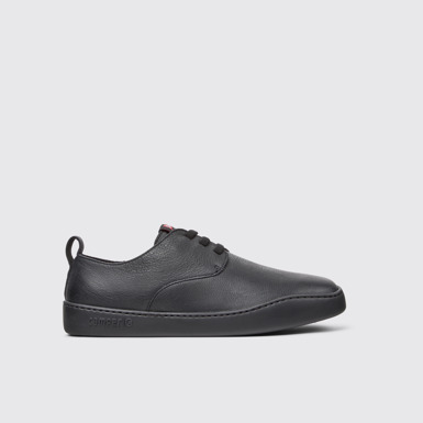 Side view of Peu Touring Black Leather Shoes for Men.