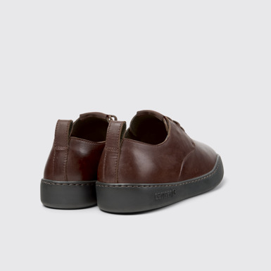 Back view of Peu Touring Brown Leather Shoes for Men.