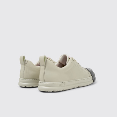 Back view of Junction Runner Gray leather sneakers