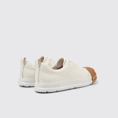 Back view of Junction Runner White Leather Men's Sneakers.