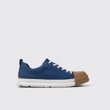 Side view of Junction Runner Blue Nubuck Sneakers for Men.