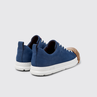 Back view of Junction Runner Blue Nubuck Sneakers for Men.