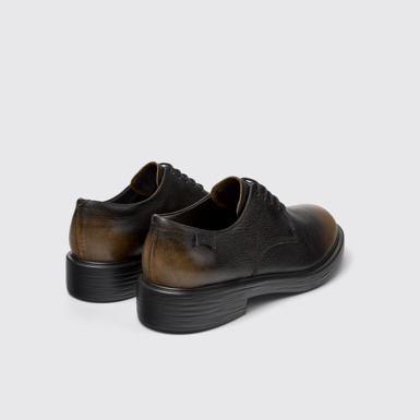 Back view of Dean Multicolor Leather Shoes for Men.