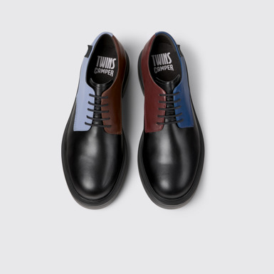 Overhead view of Twins Multicolor Leather Shoes for Men.