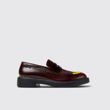 Side view of Twins Burgundy leather shoes for men