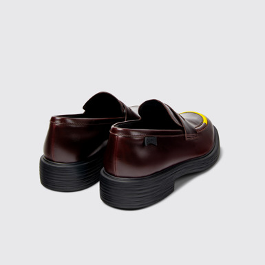 Back view of Twins Burgundy leather shoes for men