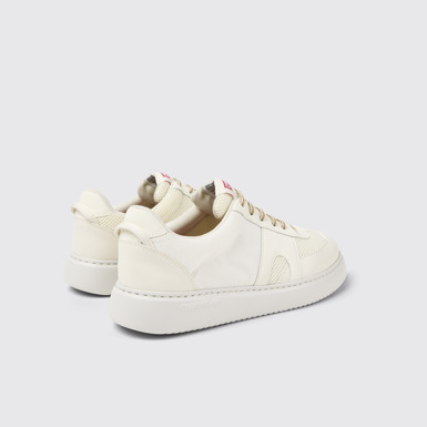 Back view of Runner K21 Sorona® White textile sneakers for men