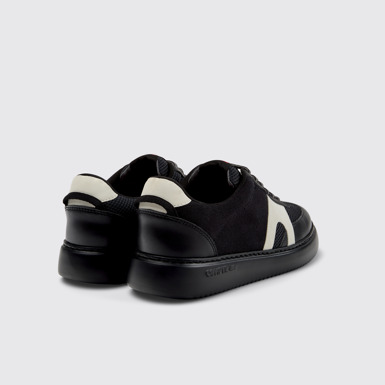 Back view of Runner K21 Sorona® Black textile sneakers for men