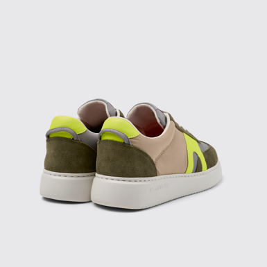 Back view of Runner K21 Sorona® Multicolor Recycled PET and Nubuck Sneakers for Men.