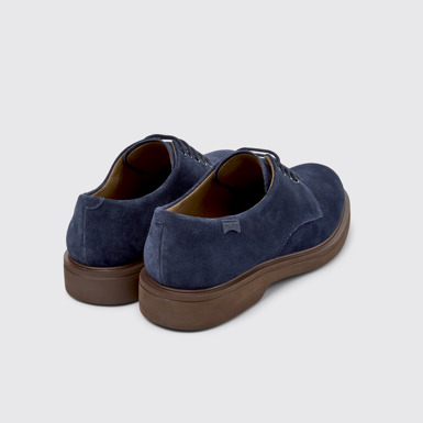 Back view of Norman Blue Suede Leather Shoes for Men.