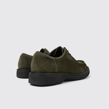 Back view of Norman Green Suede Shoes for Men.