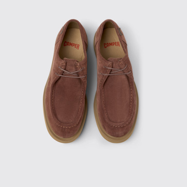 Overhead view of Norman Brown Suede Shoes for Men.