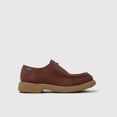 Side view of Norman Brown Suede Shoes for Men.