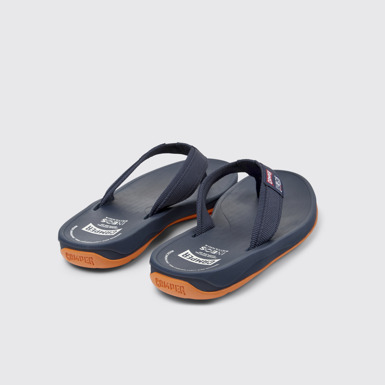 Back view of Camper x INEOS Britannia Blue Textile Flip-Flops for Men
