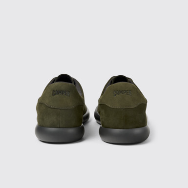 Back view of Pelotas Soller Green nubuck sneakers for men