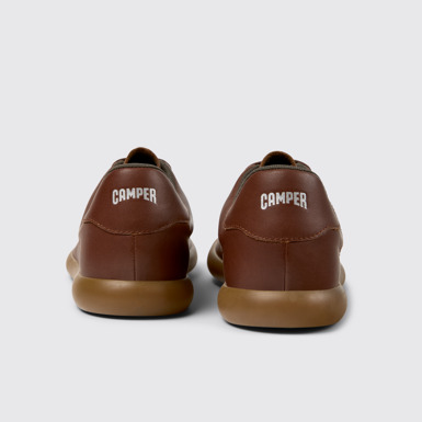 Back view of Pelotas Soller Brown Leather Sneakers for Men.