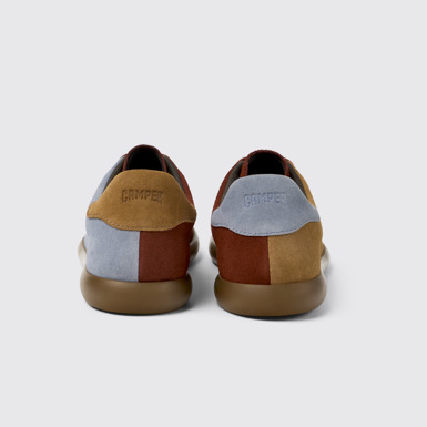 Back view of Twins Red and brown nubuck sneaker for men