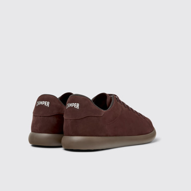 Back view of Pelotas Soller Burgundy Nubuck Sneakers for Men.