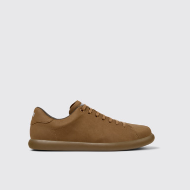 Side view of Pelotas Soller Brown Nubuck Sneakers for Men.