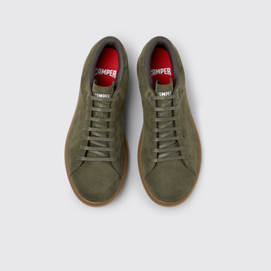 Overhead view of Pelotas Soller Green Nubuck Sneakers for Men.