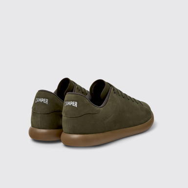 Back view of Pelotas Soller Green Nubuck Sneakers for Men.