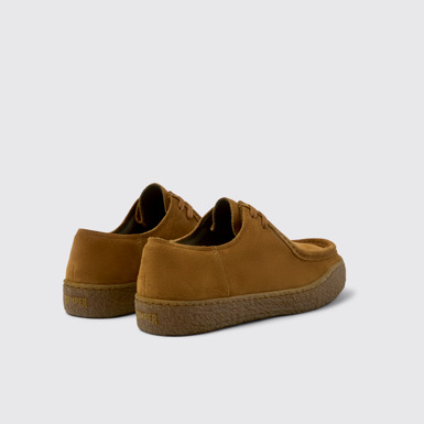 Back view of Peu Terreno Brown Nubuck Shoe for Men.