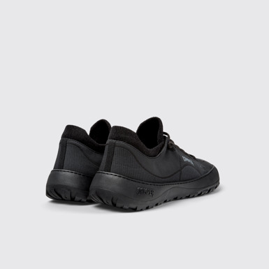 Back view of Peu Serra 360º Durable Black Engineered Material Sneakers for Men