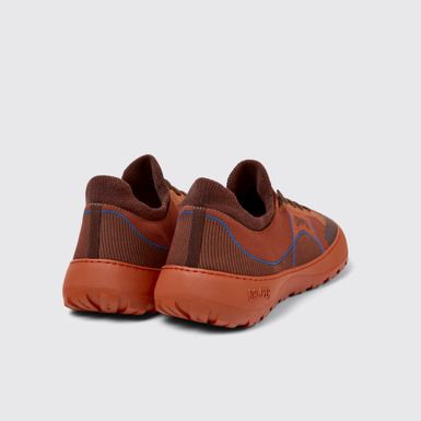 Back view of Peu Serra 360º Durable Burgundy Engineered Material Sneakers for Men