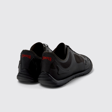 Back view of Path Black Textile Men's Sneakers.
