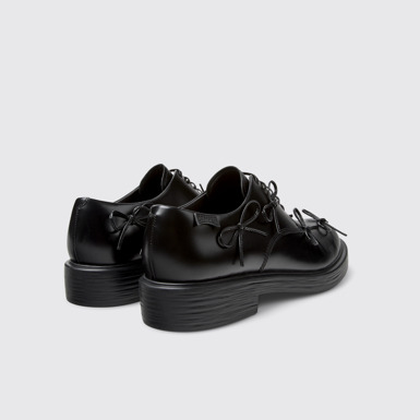 Back view of Dean Black Leather Men's Shoes.